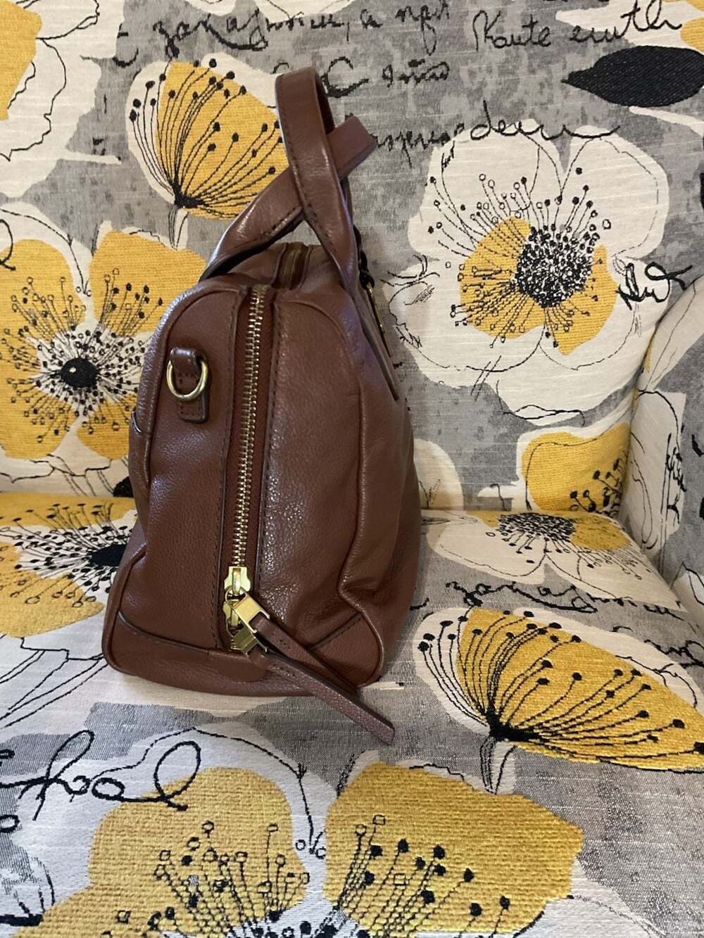 Fossil Fiona Brown Leather Satchel Bag - Picture 4 of 8